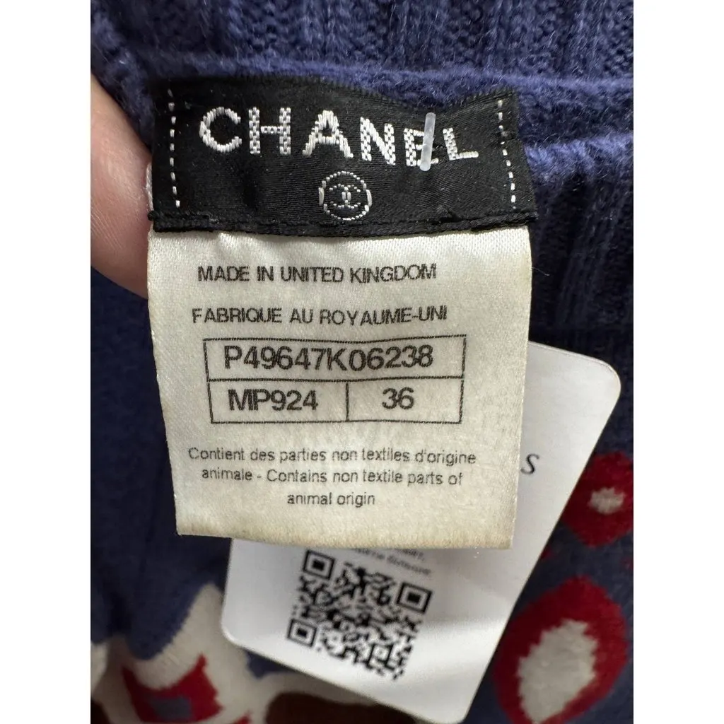 Chanel Paris–Dallas 2014 Printed Cashmere Jumper Sz.36 Pre-owned Brown Wool Good - Box View