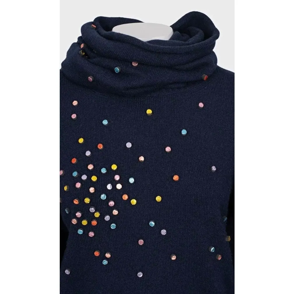 Chanel 2014 Luxurious Blue Cashmere Sweater Sz.36 Pre-owned Blue Wool Good - Box View