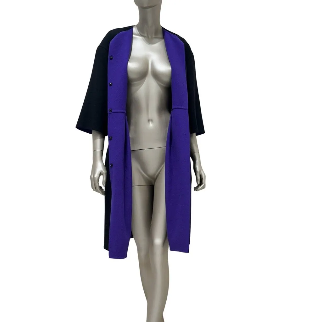 Christian Dior Reversible Wool & Angora Coat Dress US 8 Pre-owned Black Wool Good - Inside View