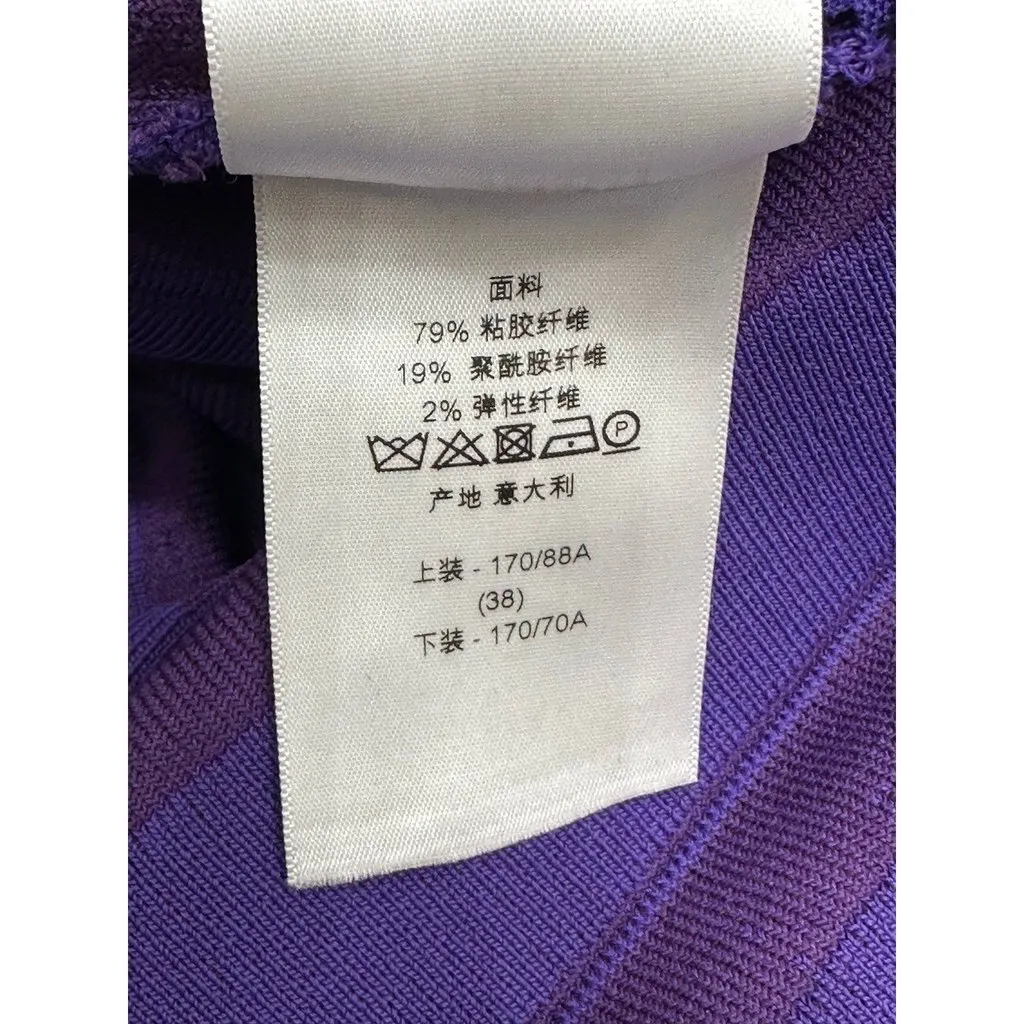 Christian Dior Purple Ruffle Shift Dress - Size 38 Pre-owned Purple Good - Inside View
