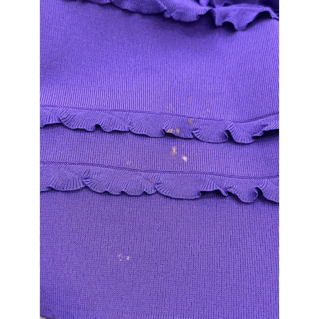 Christian Dior Purple Ruffle Shift Dress - Size 38 Pre-owned Purple Good - Box View