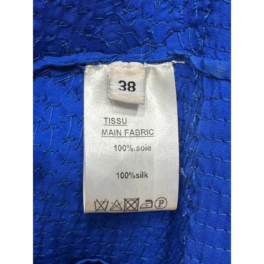 Balmain One-Shoulder Sequin Mini Dress 2009 Size 38 Pre-owned Blue Silk Good - Box View