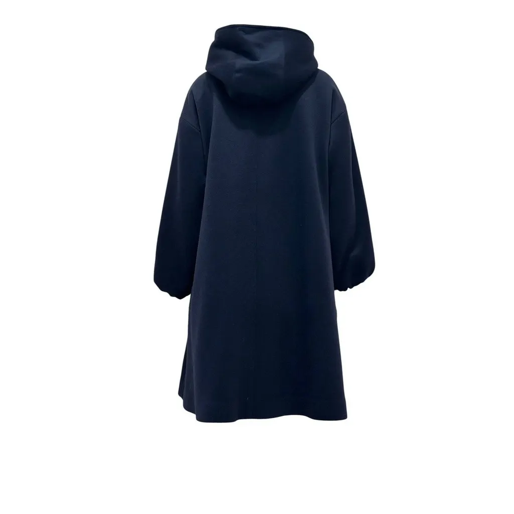 Christian Dior Navy Cashmere Hooded Oversized Coat Sz.38 Pre-owned Navy Wool Good - Box View