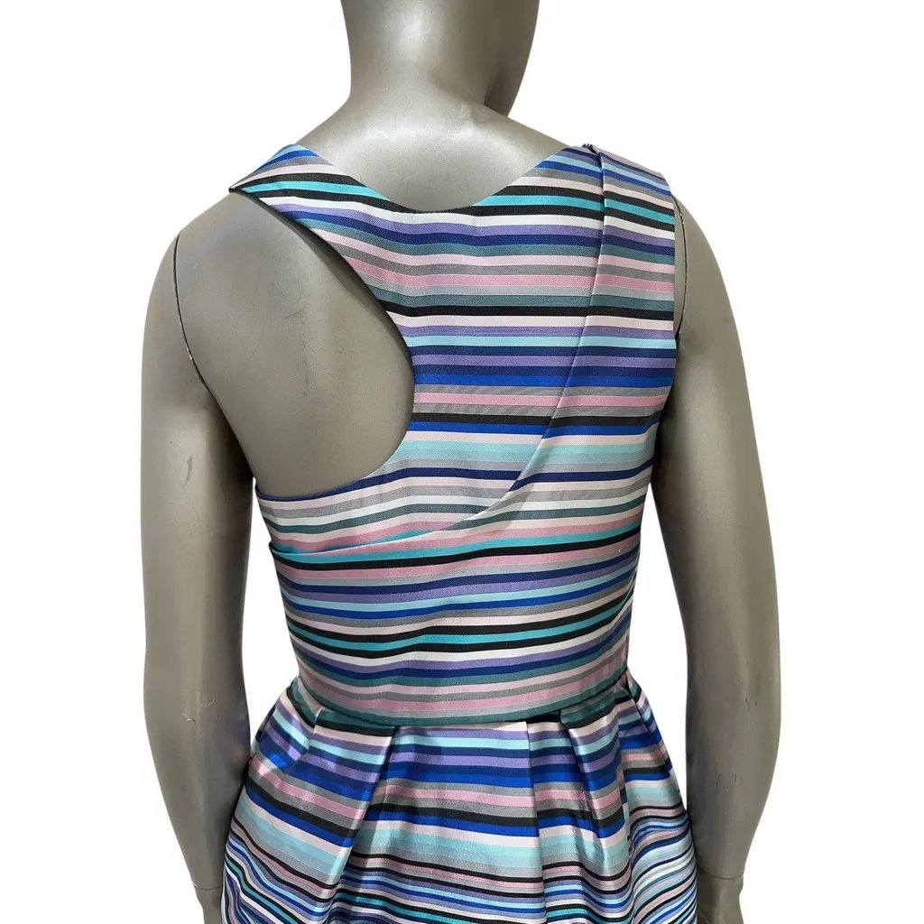 Christian Dior Raf Simons 2014 Striped Silk Dress 38 Pre-owned MultiColor Silk Good - Inside View