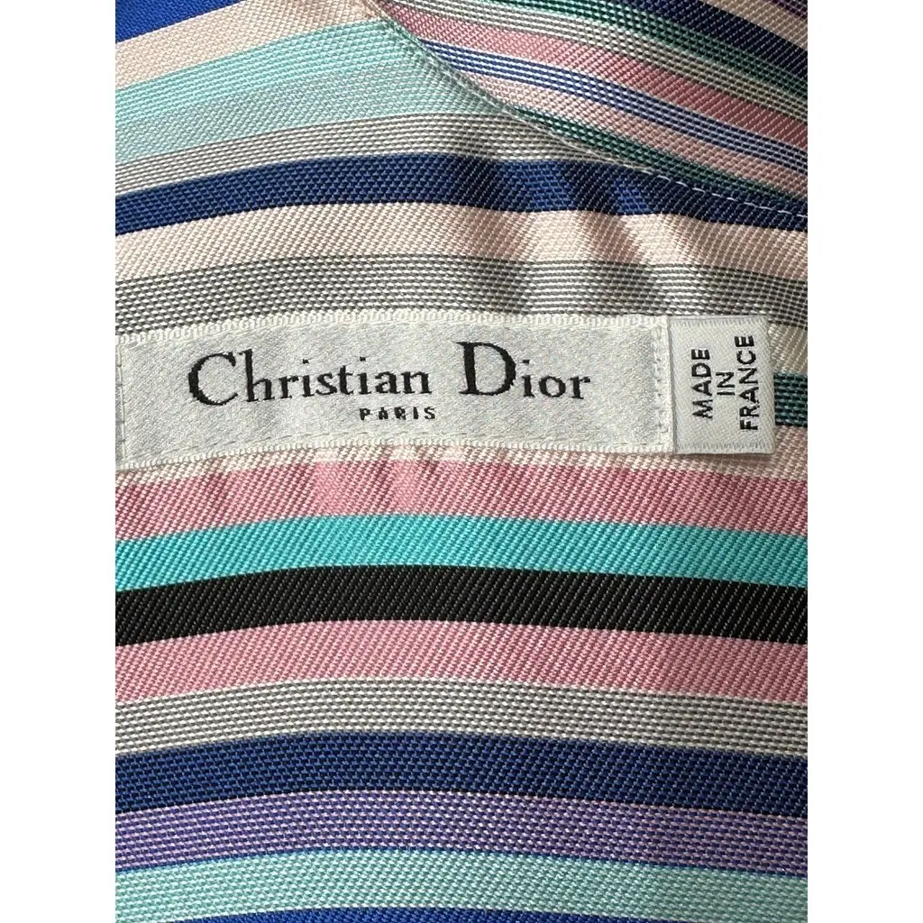 Christian Dior Raf Simons 2014 Striped Silk Dress 38 Pre-owned MultiColor Silk Good - Box View