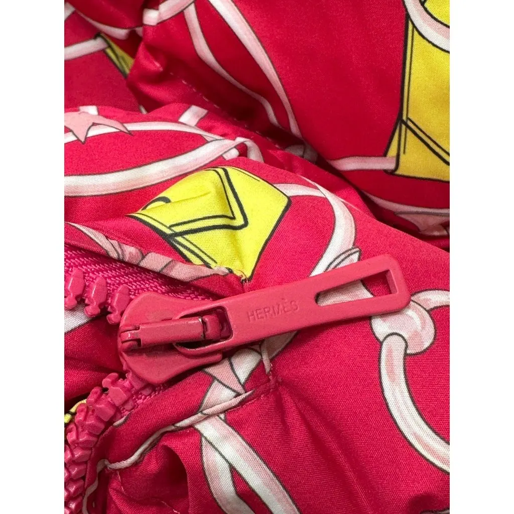 Hermès "Promenade du Matin Pois" Reversible Puffer Coat Sz.36 Pre-owned Red Good - Box View