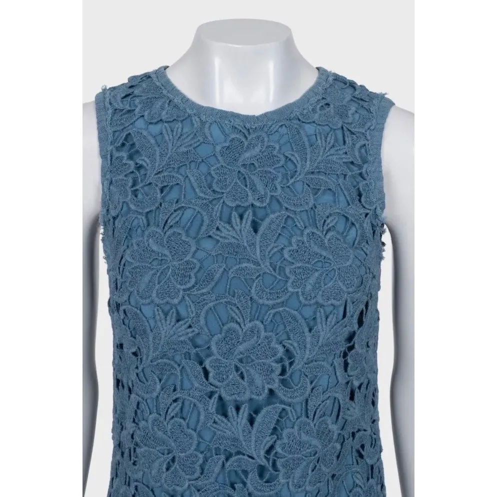 Dolce & Gabbana Light Blue Lace Straight Dress IT40/S Pre-owned Blue Lace Never worn - Model View