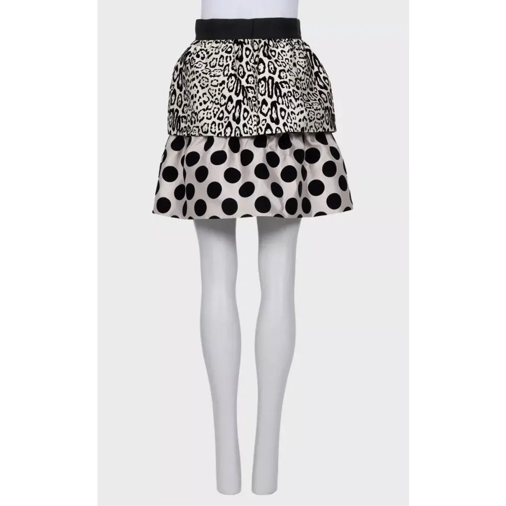 Dolce & Gabbana NWOT Dolce & Gabbana Black & White Animal Print Silk Skirt Sz.40 Pre-owned Black Silk Never worn - Inside View