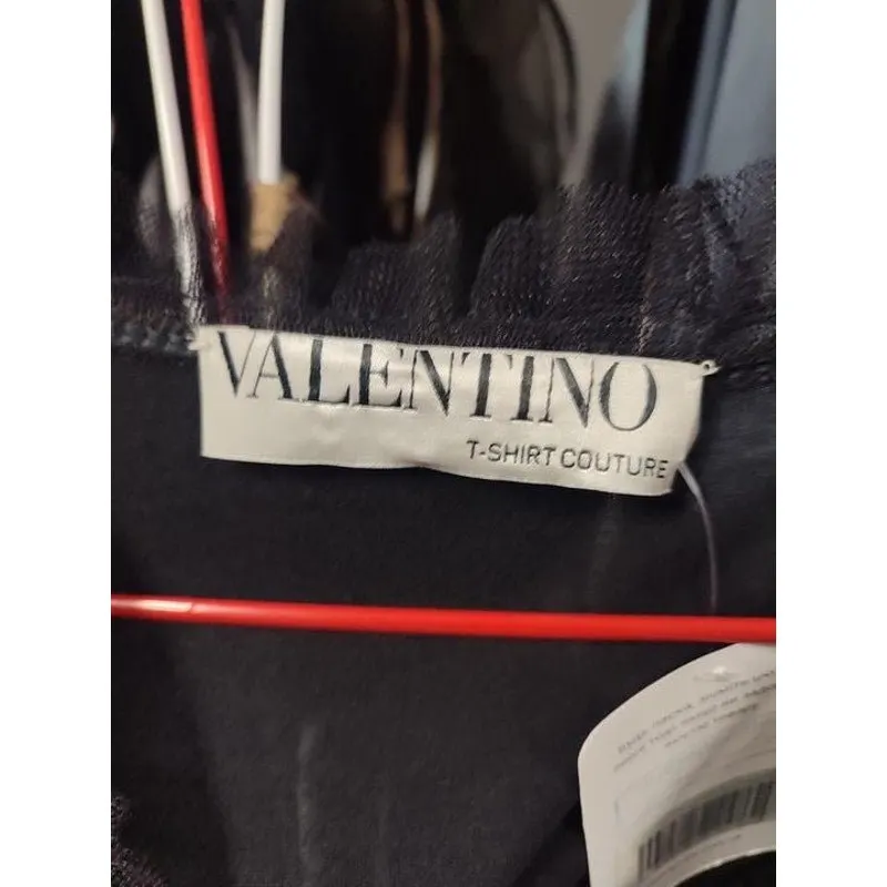 valentino Black Lace & Sequin Tank Top Size US 6 pre-owned Black Lace Good - Box View