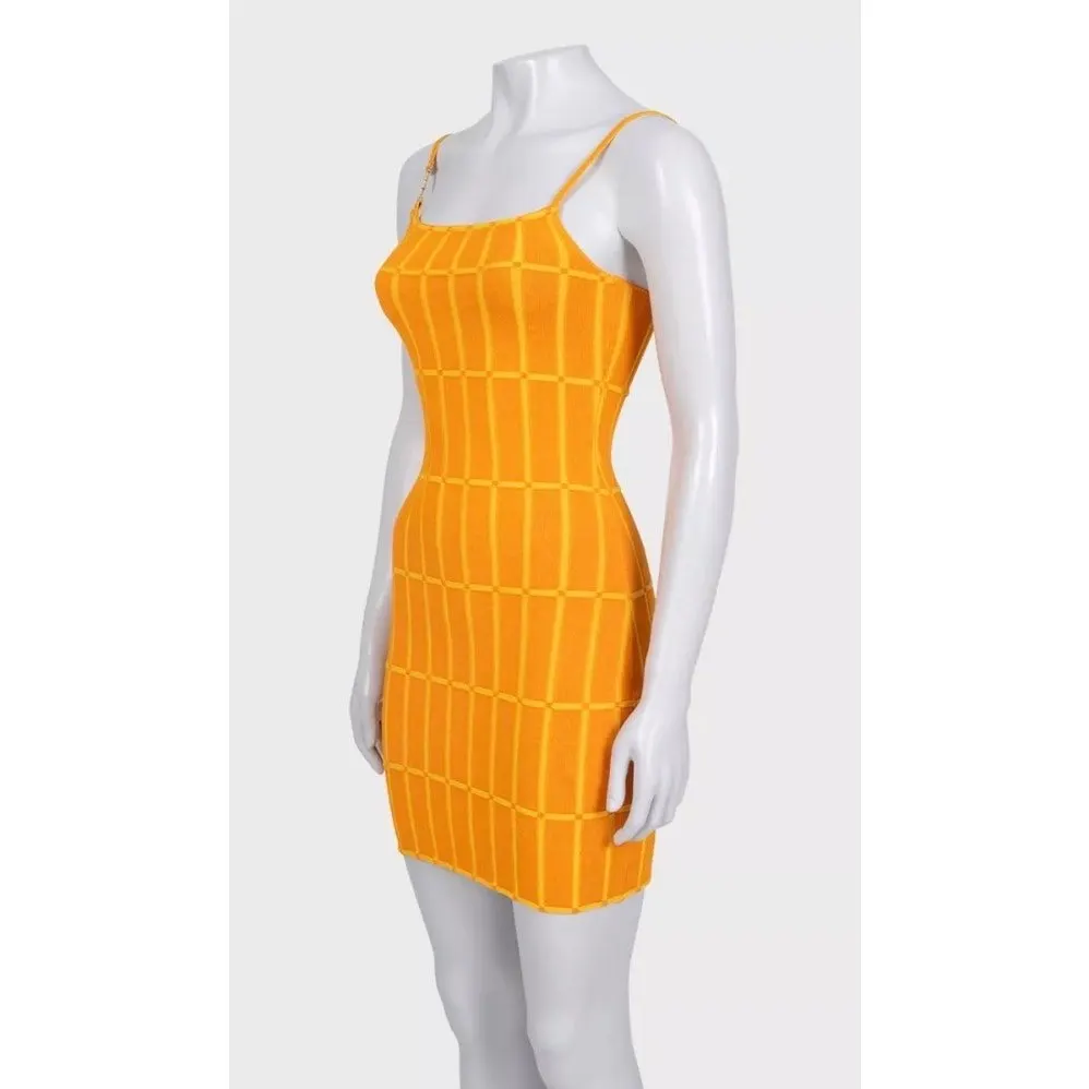 Jacquemus Maille Malha Orange Knit Mini Dress EU 36 Pre-owned Orange Never worn - Back View