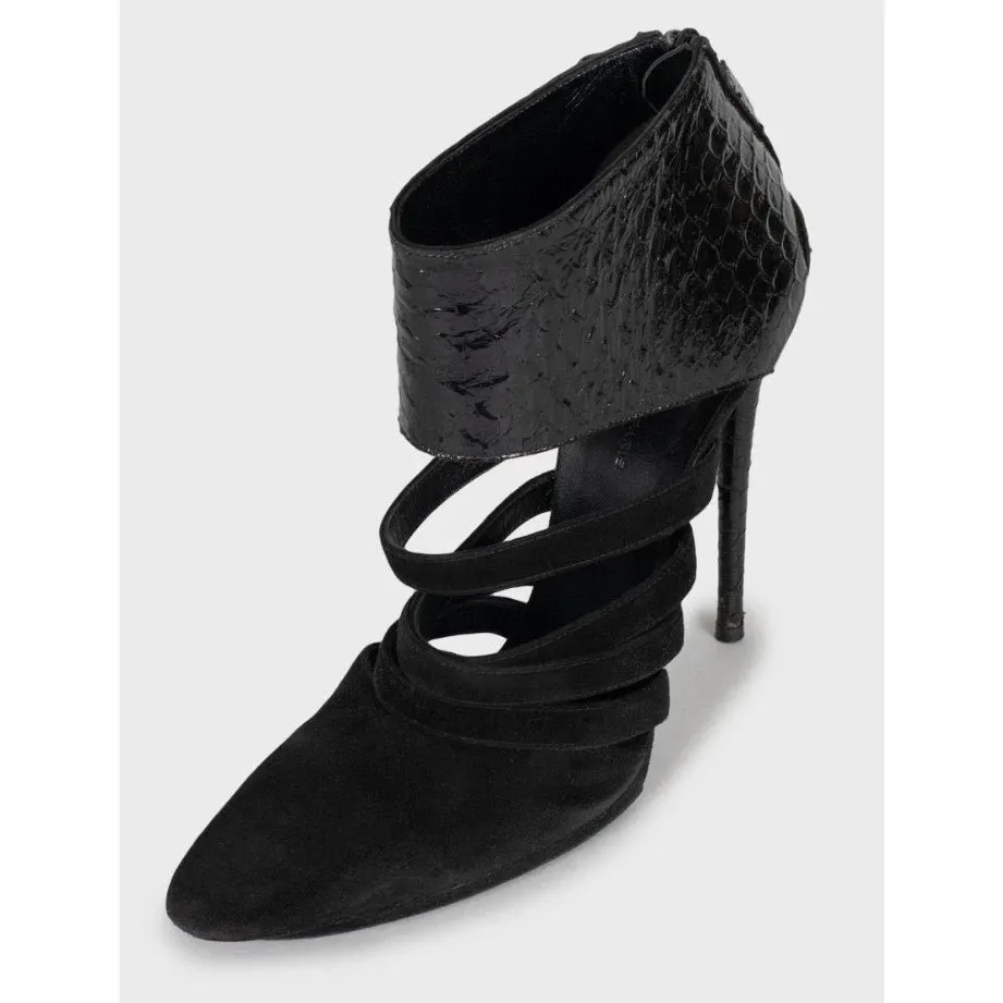 Balenciaga Black Leather & Suede Ankle Boots Size 40 Pre-owned Black Leather Good - Inside View