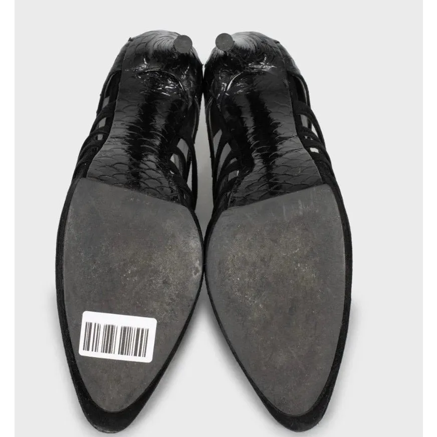 Balenciaga Black Leather & Suede Ankle Boots Size 40 Pre-owned Black Leather Good - Box View
