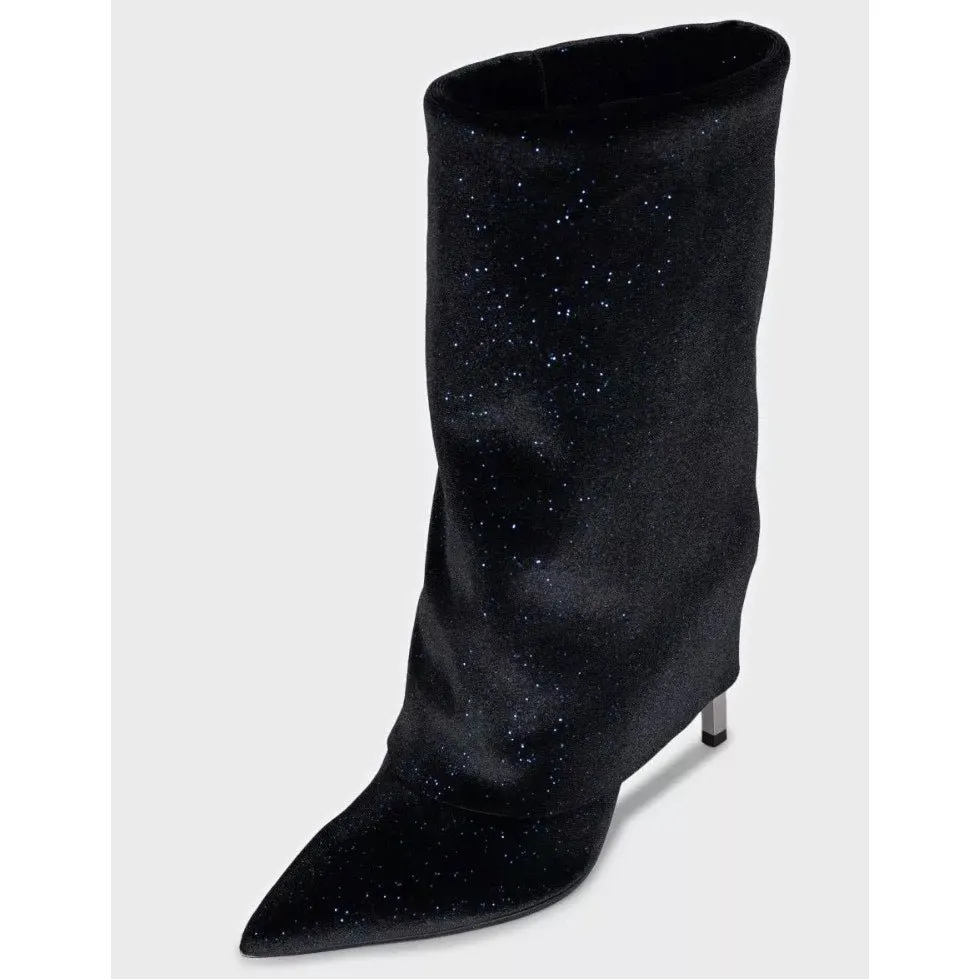 Balmain Blue Sequin Pointed Toe Stiletto Boots Sz.37 Pre-owned Blue Leather Good - Inside View