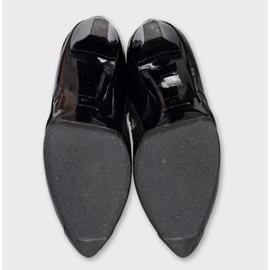 Balenciaga Black Leather Suede Heeled Boots Sz. 40 Pre-owned Black Leather Good - Box View