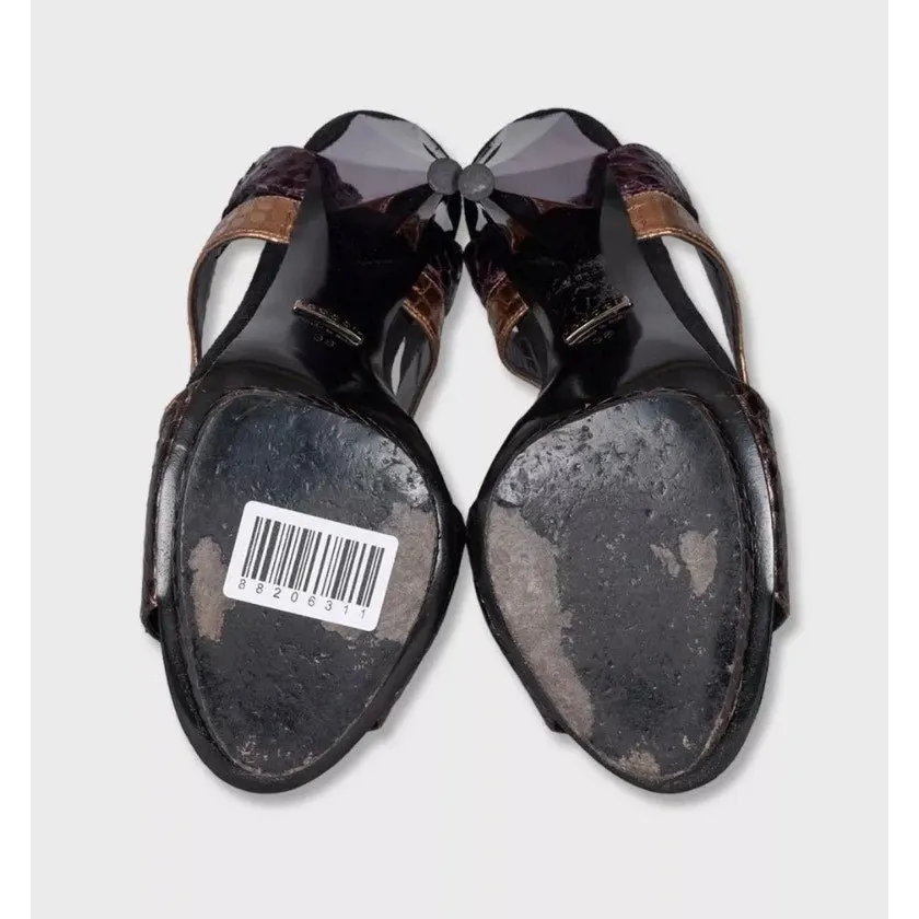 Gucci Textured Leather Sandals Sz.38 Pre-owned Red Leather Good - Box View