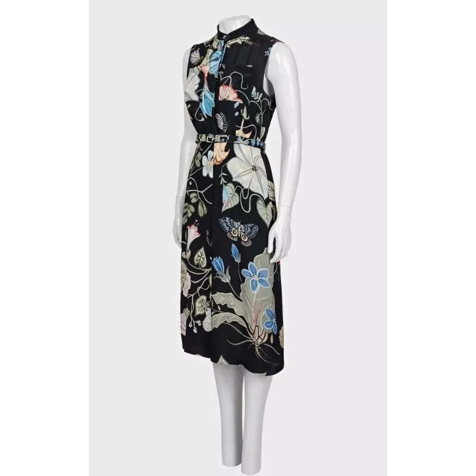 Gucci Black Printed Midi Dress - Elegant IT 40 S Pre-owned Black Good - Back View