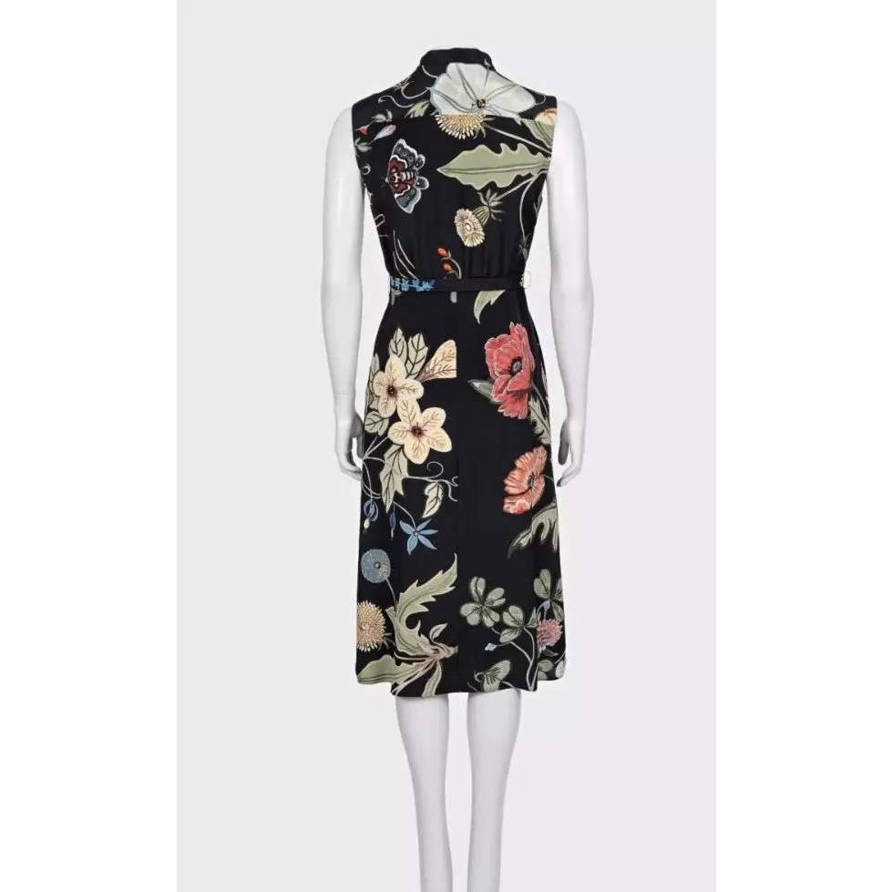 Gucci Black Printed Midi Dress - Elegant IT 40 S Pre-owned Black Good - Inside View