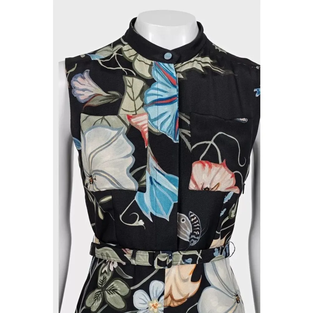 Gucci Black Printed Midi Dress - Elegant IT 40 S Pre-owned Black Good - Model View