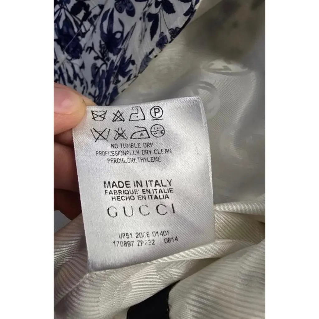 Gucci Resort 2007 White Floral Print Cotton Coat IT 38 Pre-owned White Cotton Good - Box View