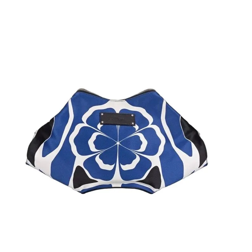 Alexander McQueen De Manta Blue Textile Clutch Pre-owned Blue Good - Front View