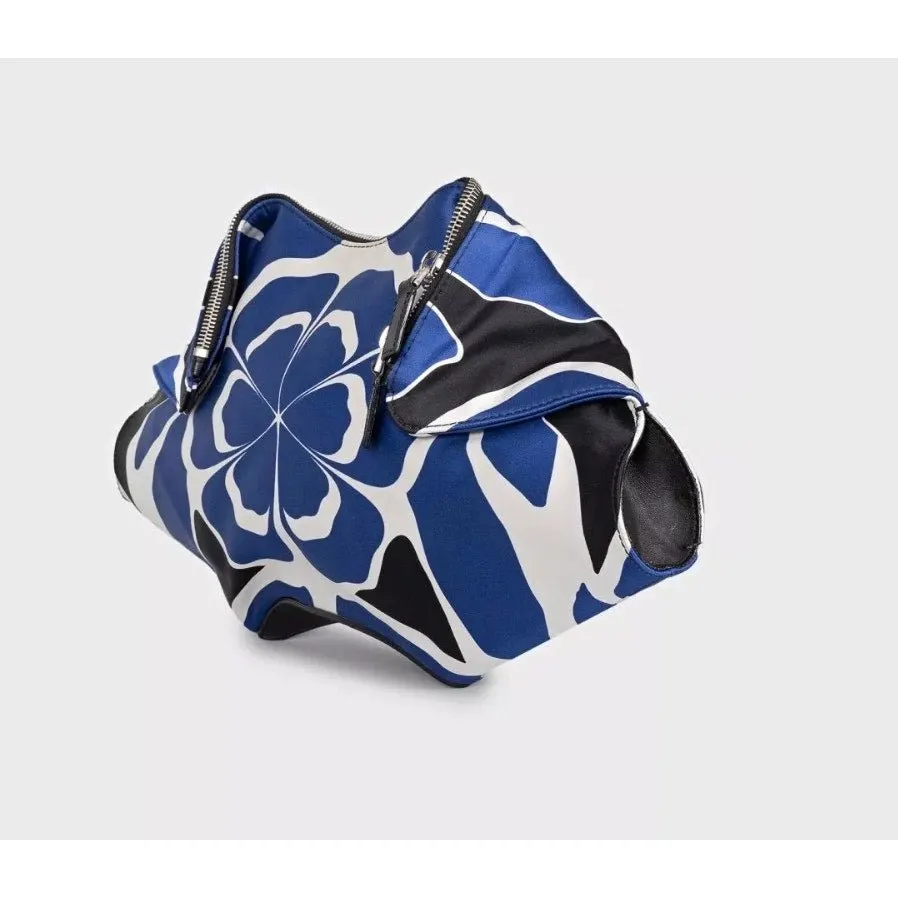 Alexander McQueen De Manta Blue Textile Clutch Pre-owned Blue Good - Back View