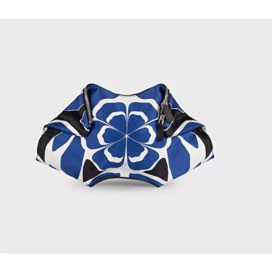 Alexander McQueen De Manta Blue Textile Clutch Pre-owned Blue Good - Inside View