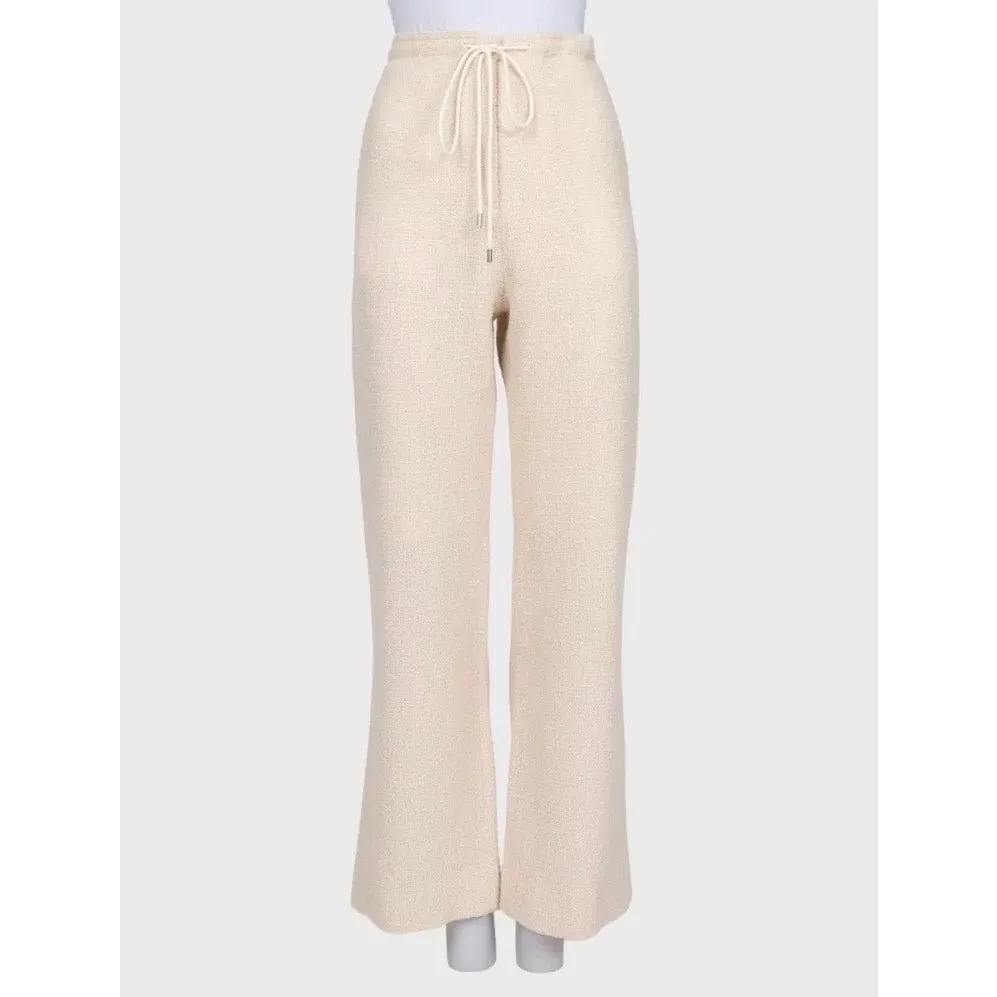 Celine White Wool & Silk Two-Piece Set - FR 36 Pre-owned White Wool Good - Model View