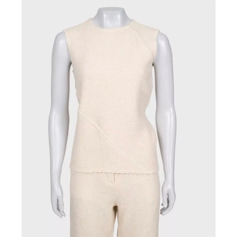 Celine White Wool & Silk Two-Piece Set - FR 36 Pre-owned White Wool Good - Box View