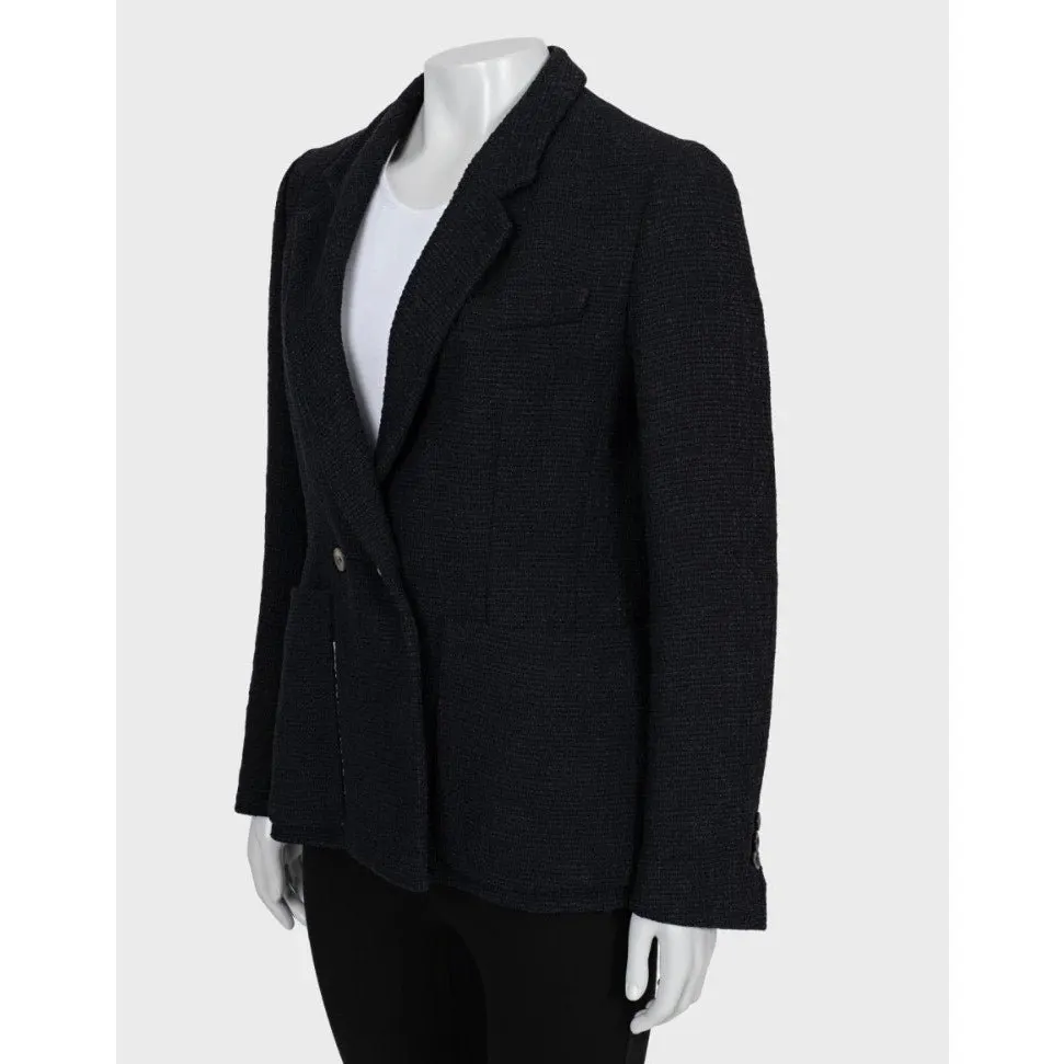 Saint Laurent Vintage Double-Breasted Jacket FR 42 Pre-owned Black Cotton Good - Back View