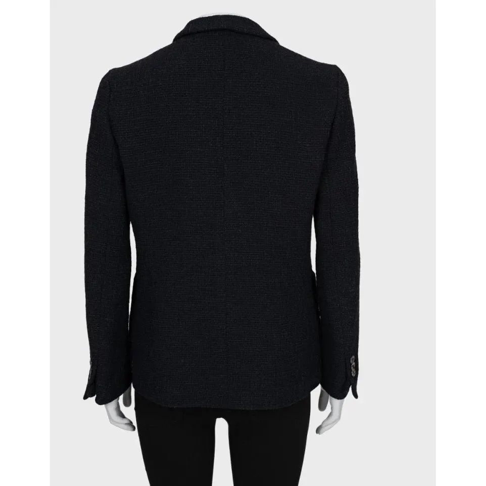 Saint Laurent Vintage Double-Breasted Jacket FR 42 Pre-owned Black Cotton Good - Inside View