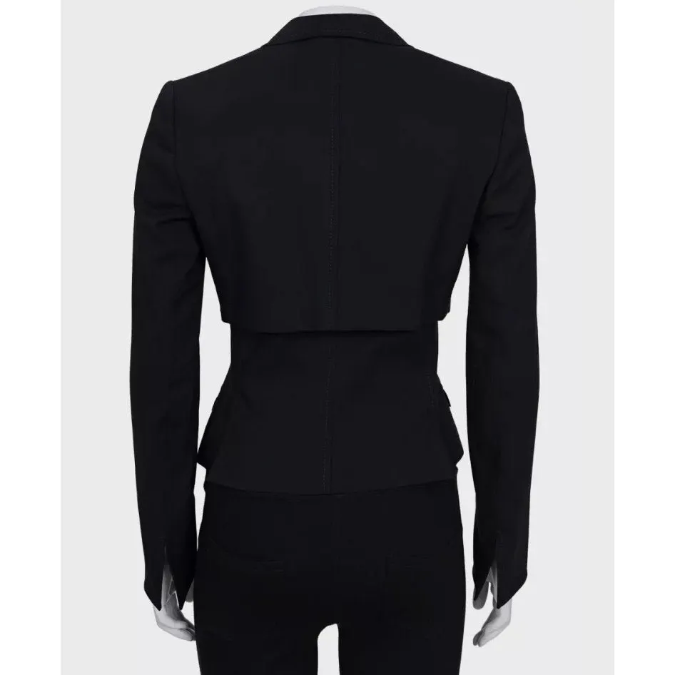 Dolce & Gabbana Black Wool Blend Fitted Jacket Sz.40 Pre-owned Black Wool Good - Inside View