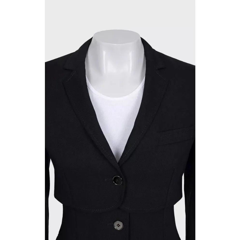 Dolce & Gabbana Black Wool Blend Fitted Jacket Sz.40 Pre-owned Black Wool Good - Model View