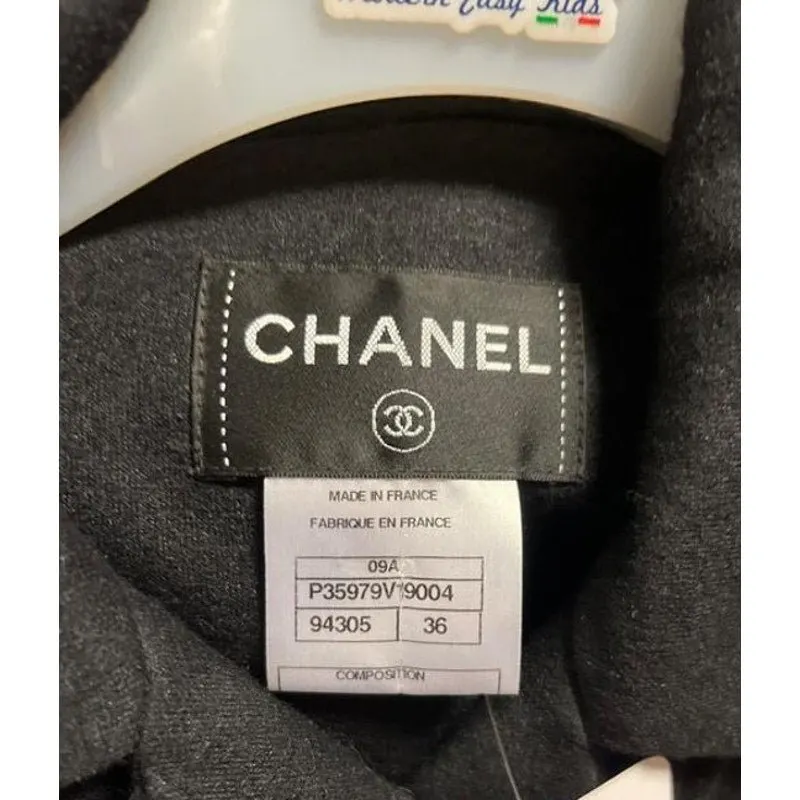 Chanel Black Double-Breasted Belted Dress - FR 36 Pre-owned Black Wool Never worn - Box View