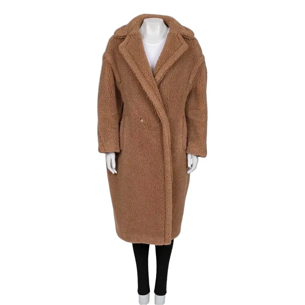 Max Mara Brown Teddy Coat - Luxurious & Warm Size L Pre-owned Brown Good - Front View