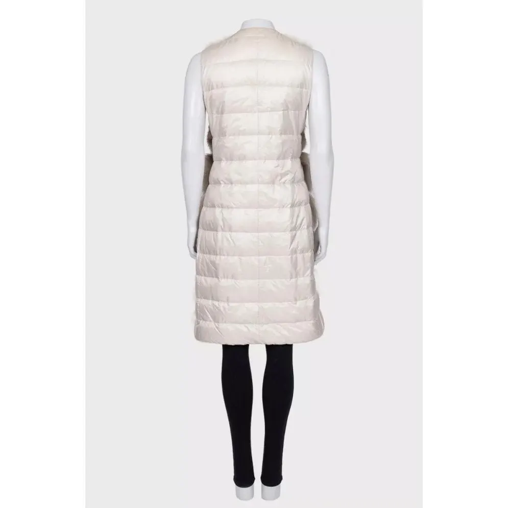 Unsigned White Long Vest IT 44 Pre-owned White Good - Inside View