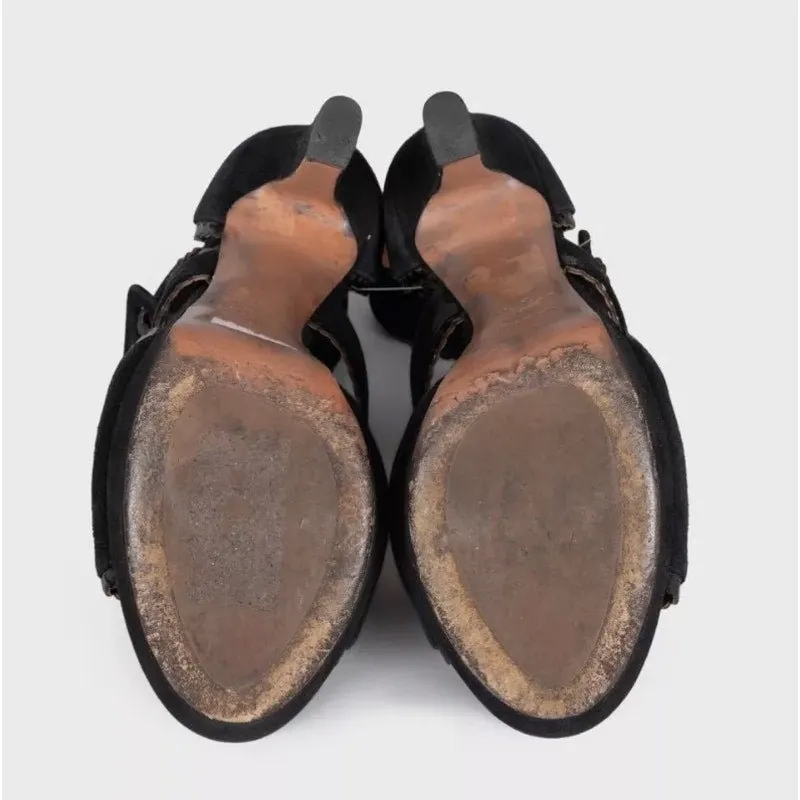 Alaïa Black Suede High-Heel Sandals Size 37.5 Pre-owned Black Suede Good - Box View