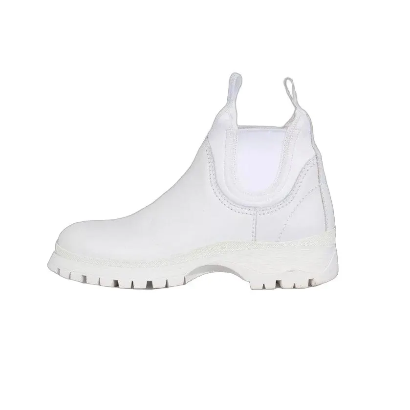 PRADA White Leather & Textile Boots - EU 39 Pre-owned White Leather Good - Front View