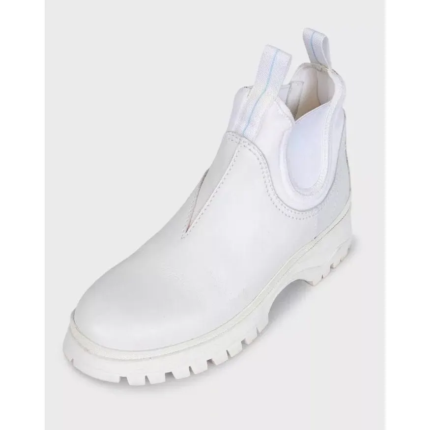 PRADA White Leather & Textile Boots - EU 39 Pre-owned White Leather Good - Inside View