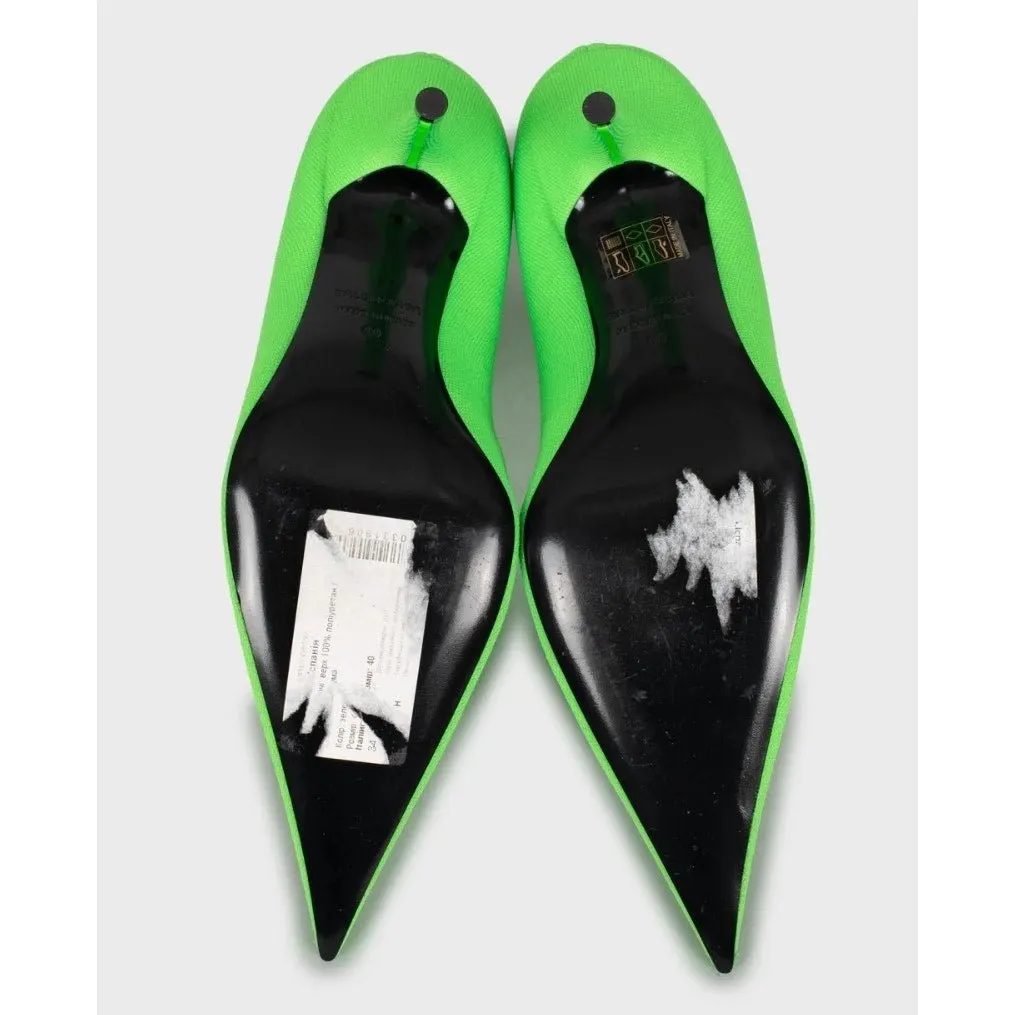 Balenciaga Knife Green Stretch-Knit Ankle Boots Sz.40 Pre-owned Green Leather Never worn - Box View