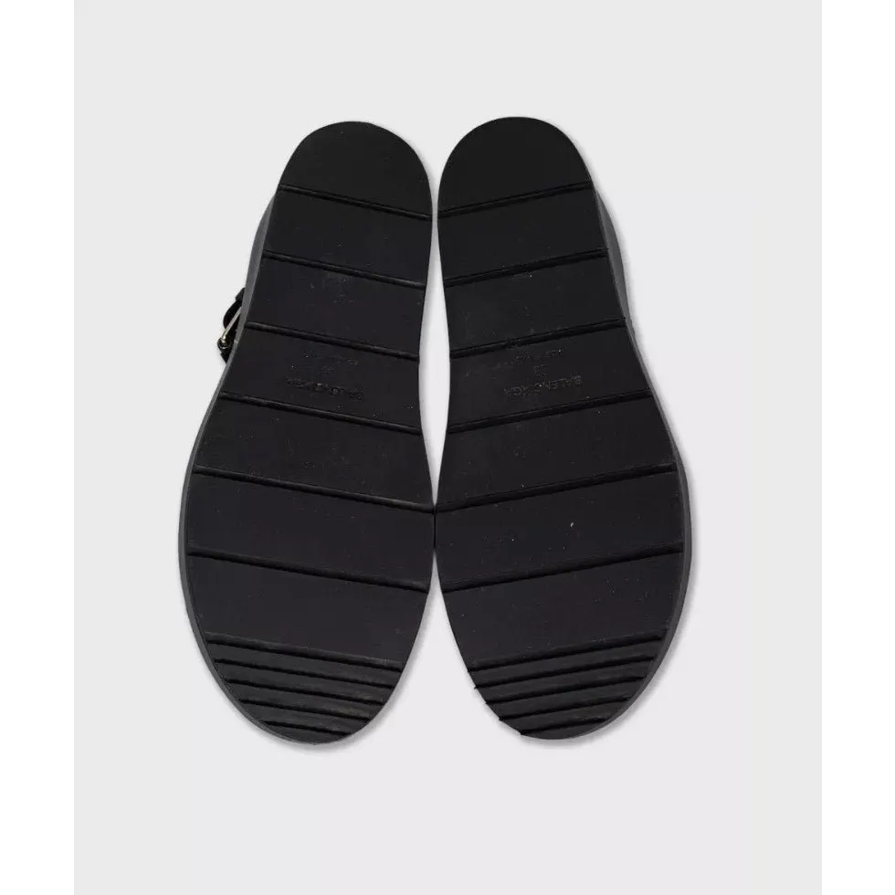 Balenciaga Black Leather Silver-Tone Sandals, EU 38 Pre-owned Black Leather Good - Box View
