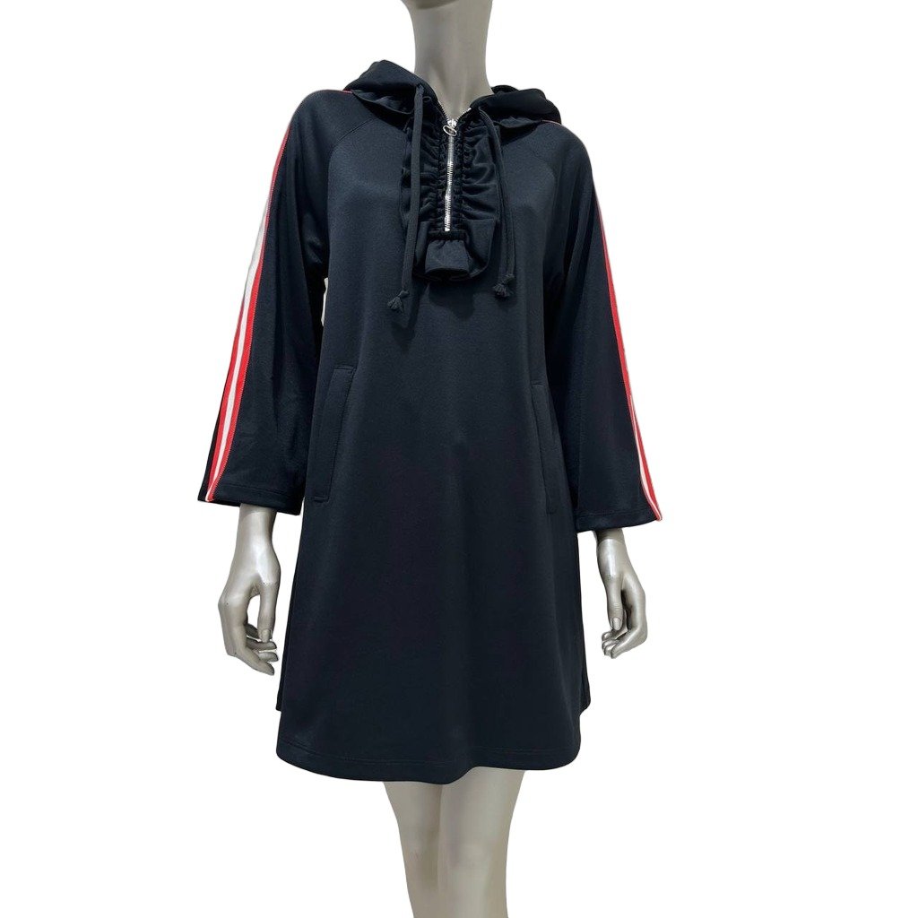 gucci hooded jersey dress Black sz.S pre-owned Black S cottoncollection