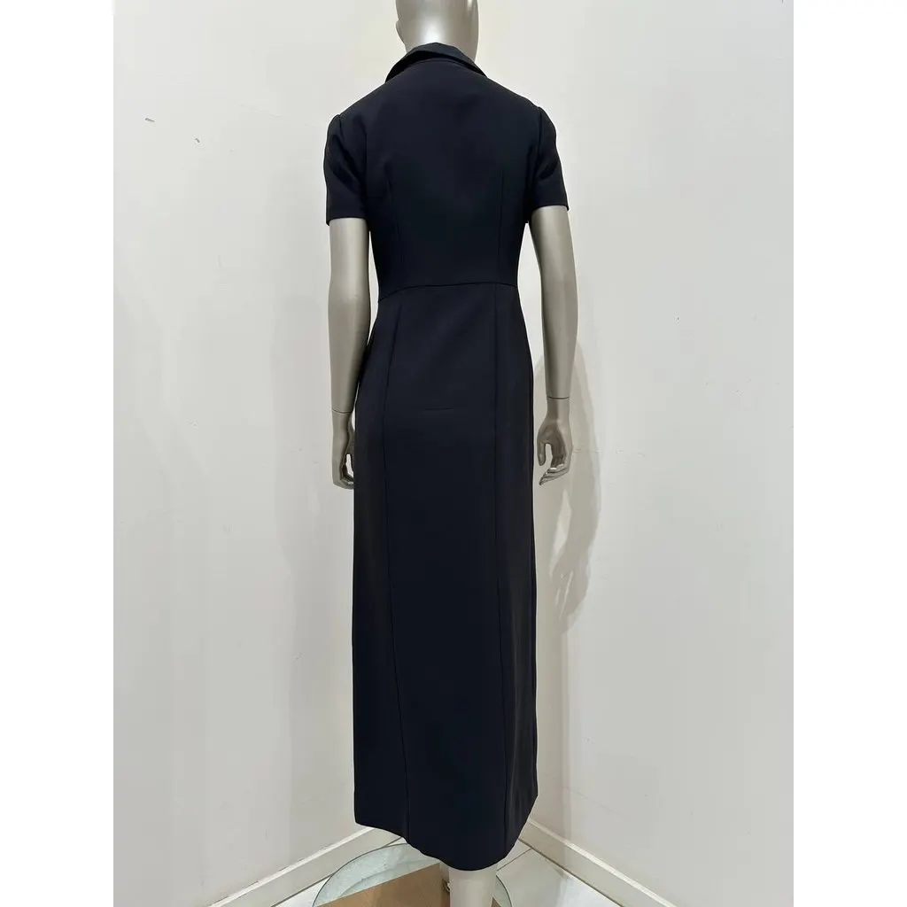 Fendi Black Silk Dress with Floral Embroidery Sz.42 Pre-owned Black Silk Good - Back View