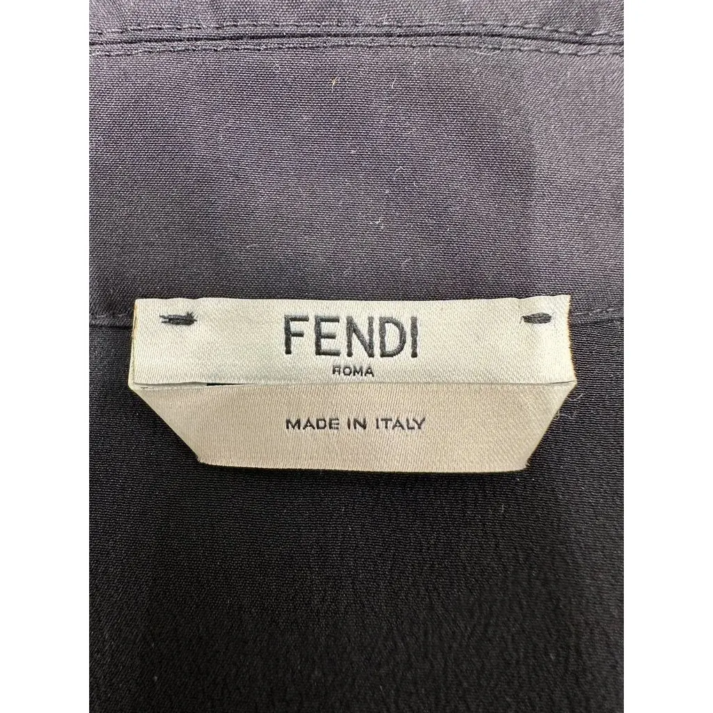 Fendi Black Silk Dress with Floral Embroidery Sz.42 Pre-owned Black Silk Good - Box View