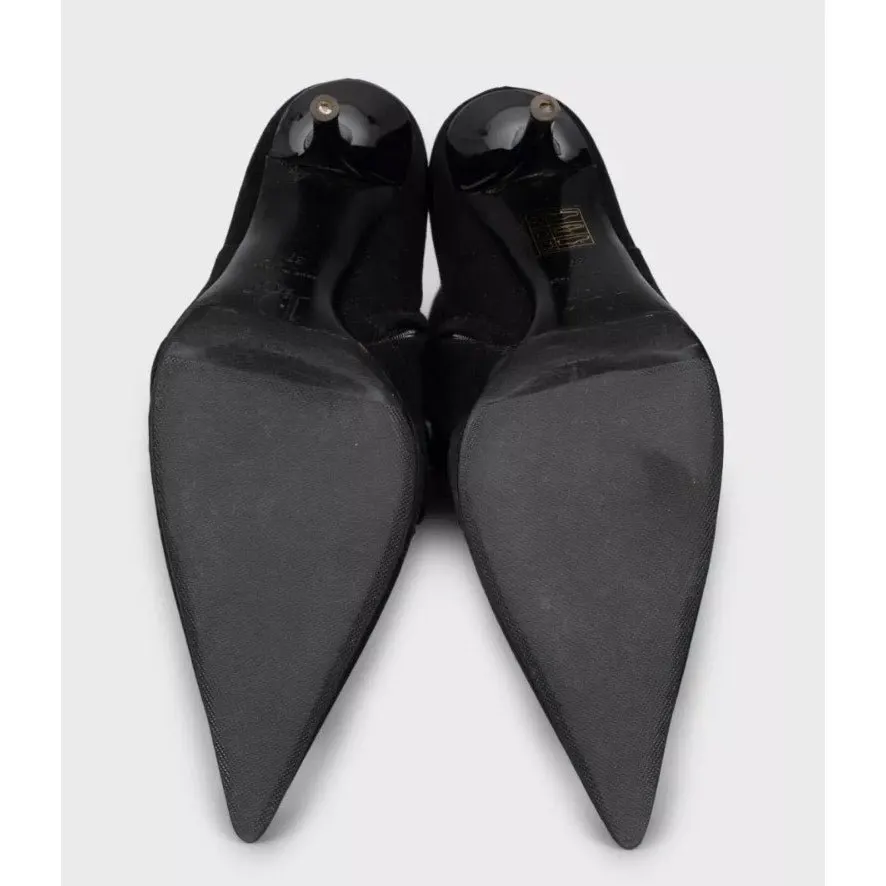 Christian Dior Black Suede Pointed Toe Knee-High Boots Sz.37 Pre-owned Black Suede Good - Box View