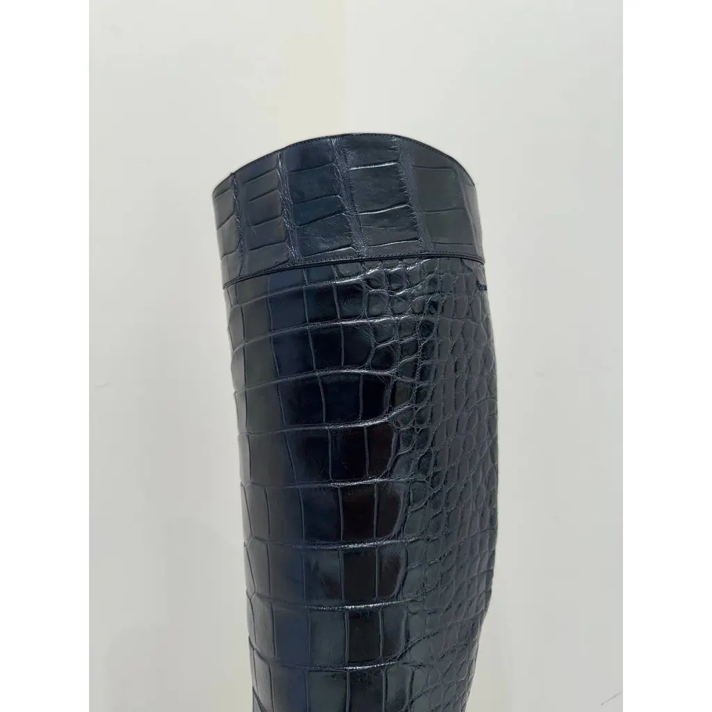 Brioni Black Leather Knee-High Boots Sz.39 Pre-owned Black Leather Good - Inside View