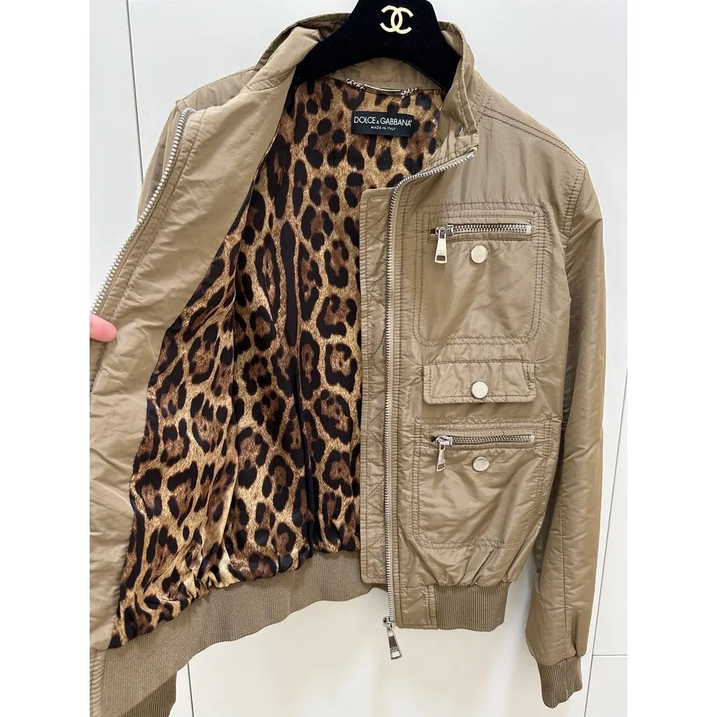 Dolce & Gabbana Beige Bomber Jacket IT 40 Pre-owned Beige Good - Inside View
