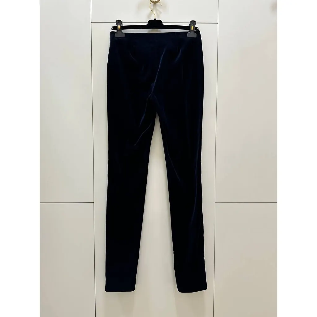 Chanel Vintage Navy Velvet Pants Sz.36 Pre-owned Navy Velvet Good - Box View