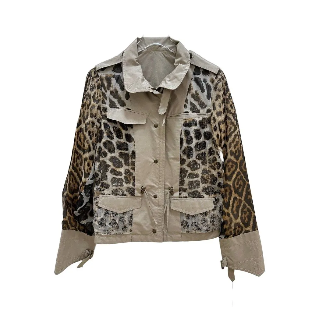 Saint Laurent Two Sides Leopard Print Utility Jacket Sz.S Pre-owned