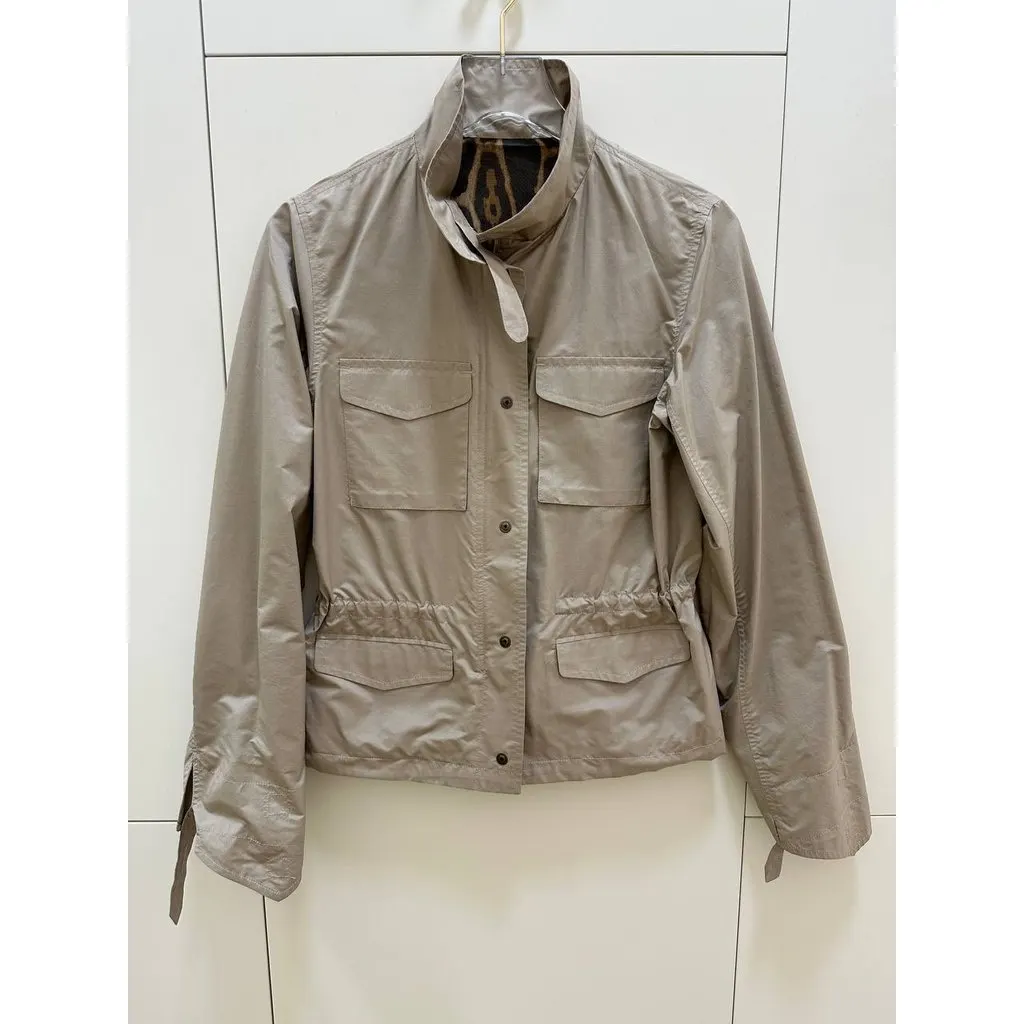 Saint Laurent Two Sides Leopard Print Utility Jacket Sz.S Pre-owned Beige Good - Inside View