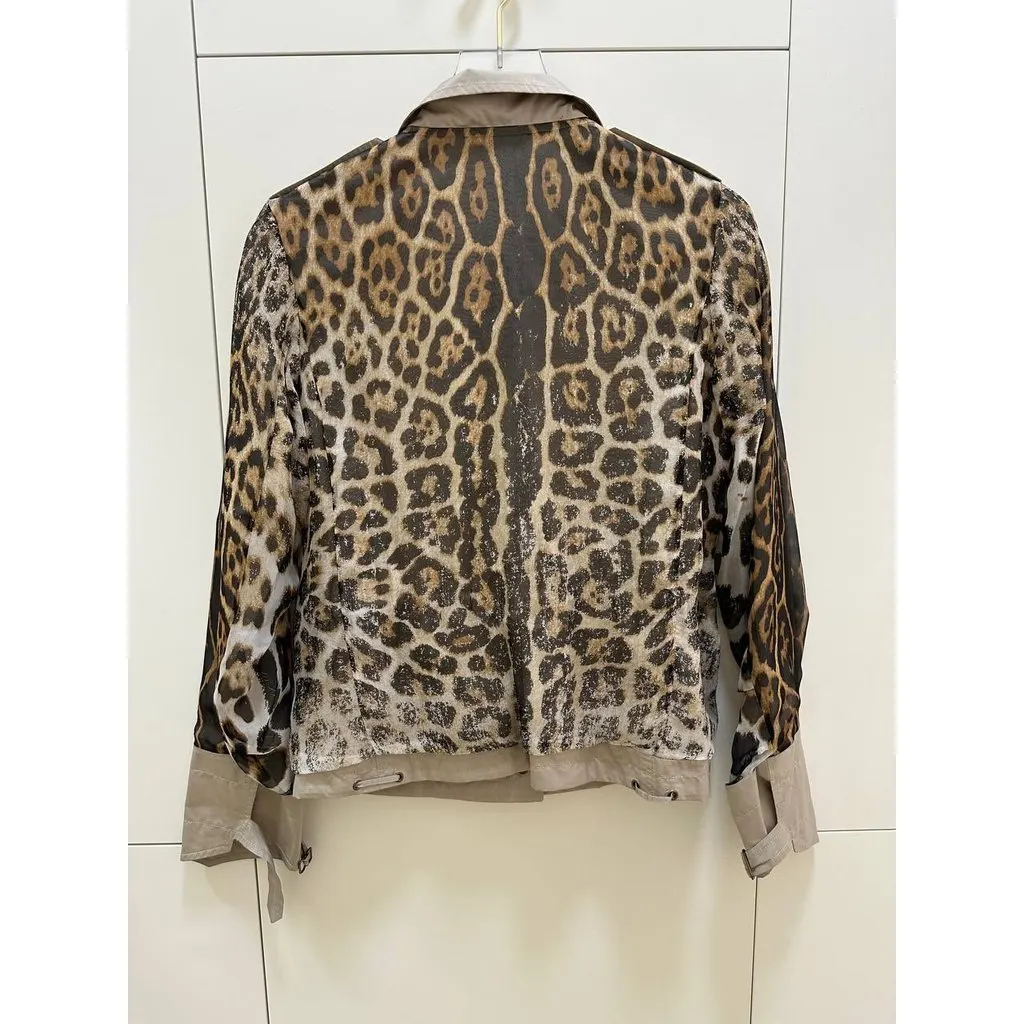 Saint Laurent Two Sides Leopard Print Utility Jacket Sz.S Pre-owned Beige Good - Box View